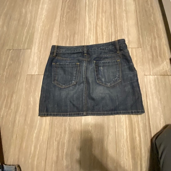 NEW Ann Taylor Loft  Distressed Jeans Mini Skirt Blue Denim Women 4 - Picture 5 of 5
